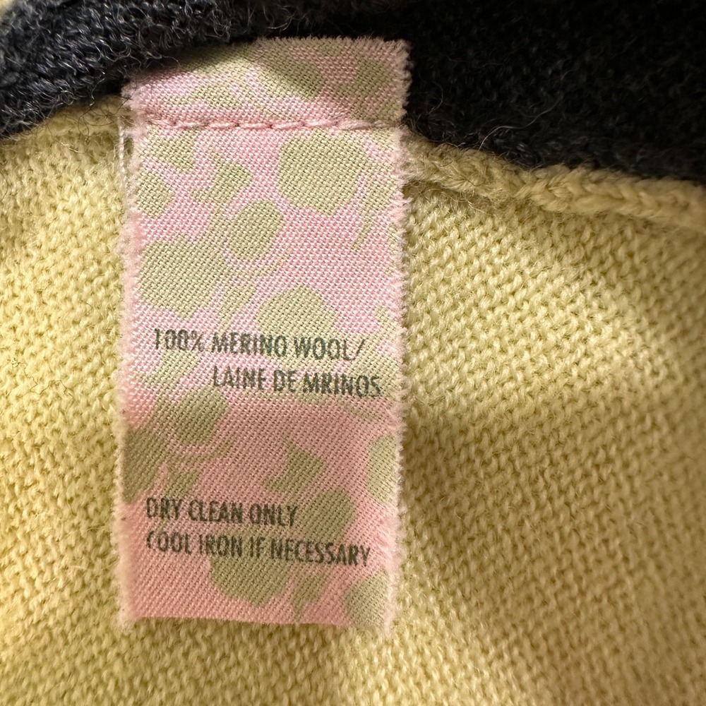 Free People Merino Wool Fair Isle Quarter Zip Sweater Womens Large Yellow Nordic - Picture 6 of 8